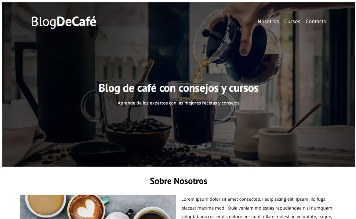 BlogCafe - Versión Desktop