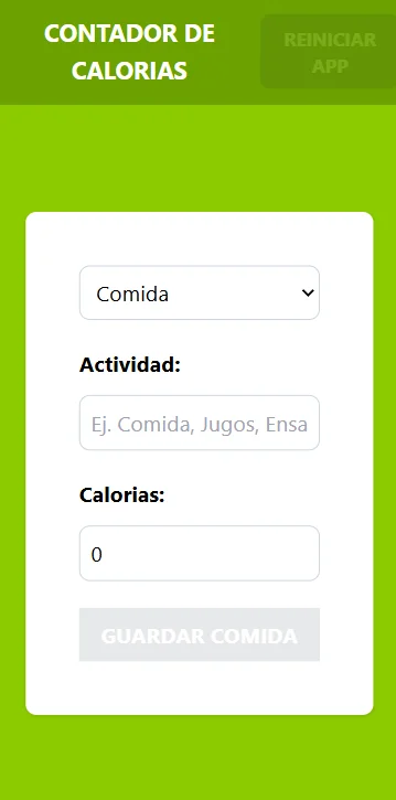 Contador de Calorías - Versión Móvil