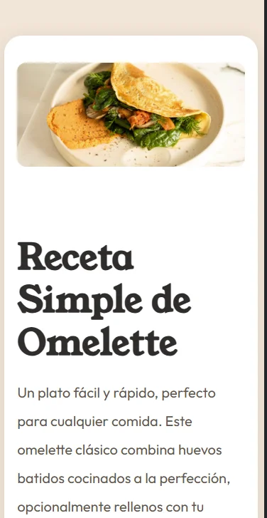 Receta Omelette - Versión Móvil