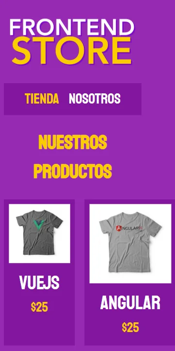 Store Camisetas - Versión Móvil