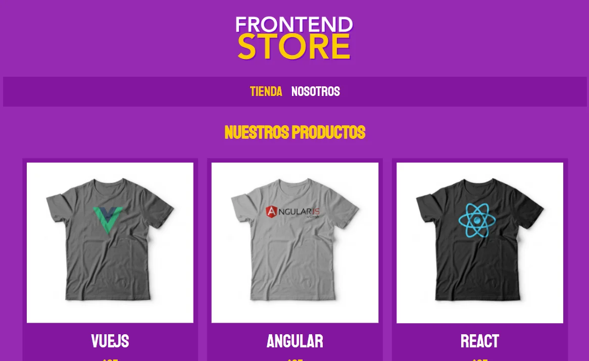 Store Camisetas - Versión Desktop